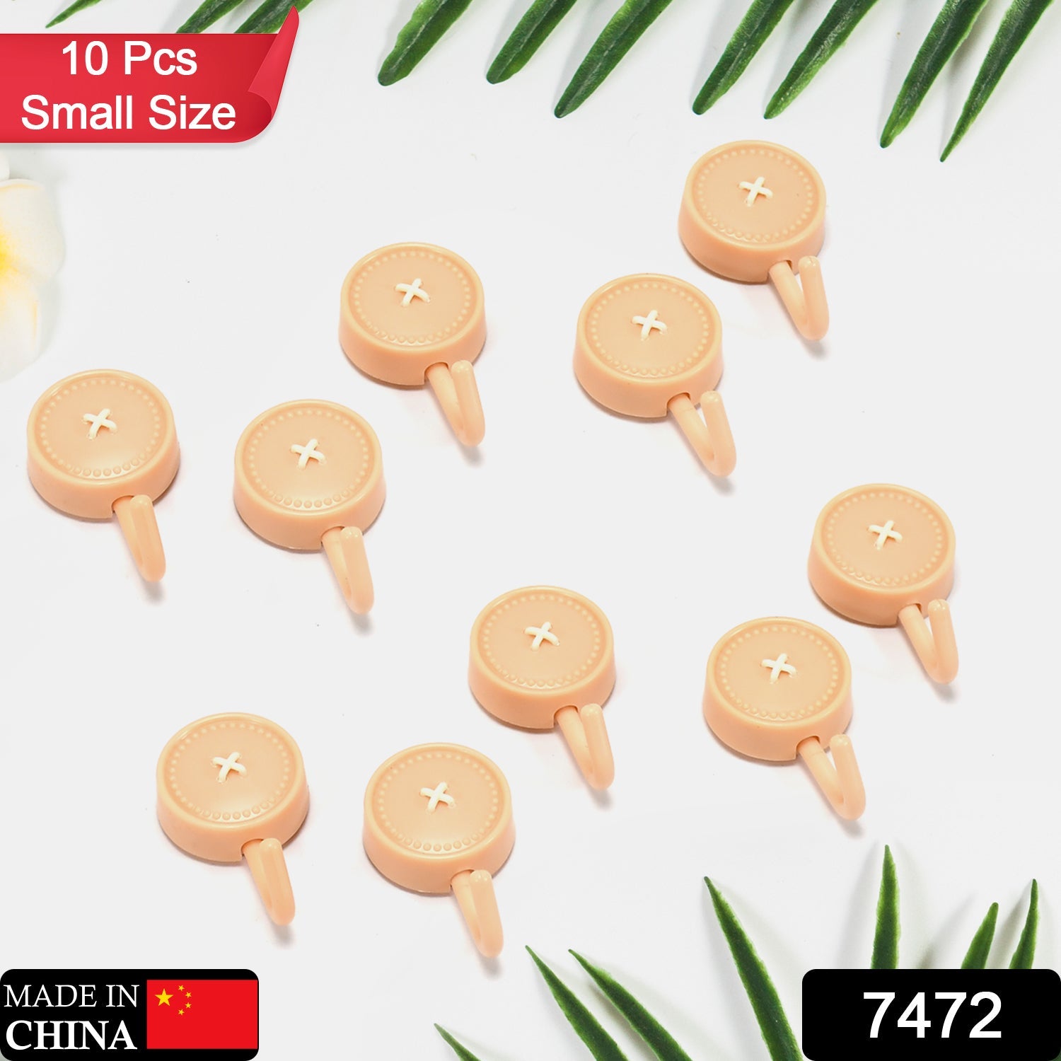 7472 Self Adhesive Sticky Hook, Small Wall Hooks ( 10pc ) DeoDap 7472 Self Adhesive Sticky Hook, Small Wall Hooks ( 10pc ) DeoDap